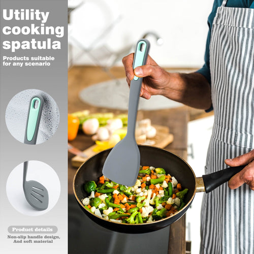 Chef-Quality 5 Pieces Silicone Spatula Set, Non-Stick Silicone Turner Spatulas, Heat Resistance Cooking Utensils, Fli... - Professional Kitchen Tool for Culinary Enthusiasts Detail