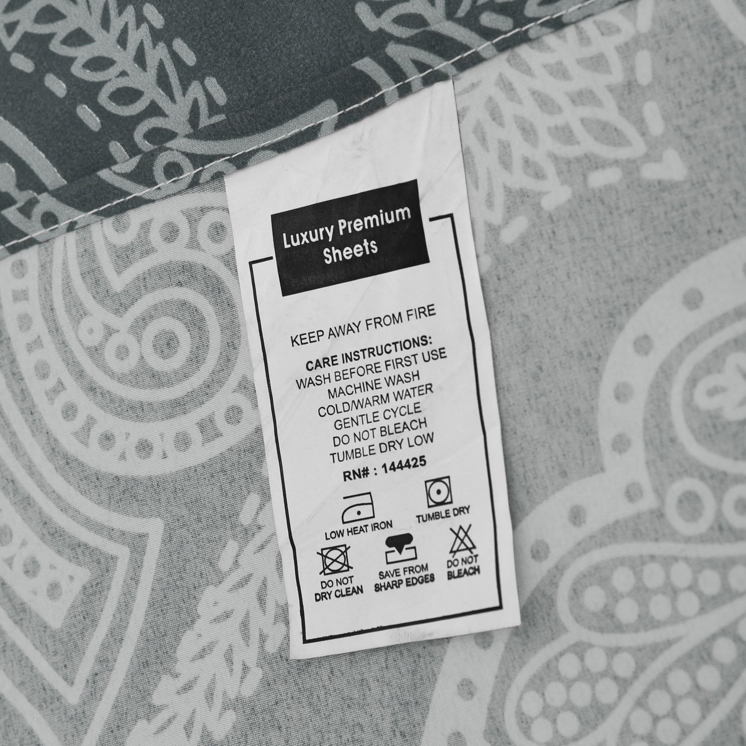 Premium Egyptian Cotton Queen Bed Sheets Set - 6 Piece Brushed Microfiber Bed Sheet - Shrinkage and Fade Resistant - (Queen, Grey) - Breathable Egyptian Cotton Flat & Fitted Sheets Detail
