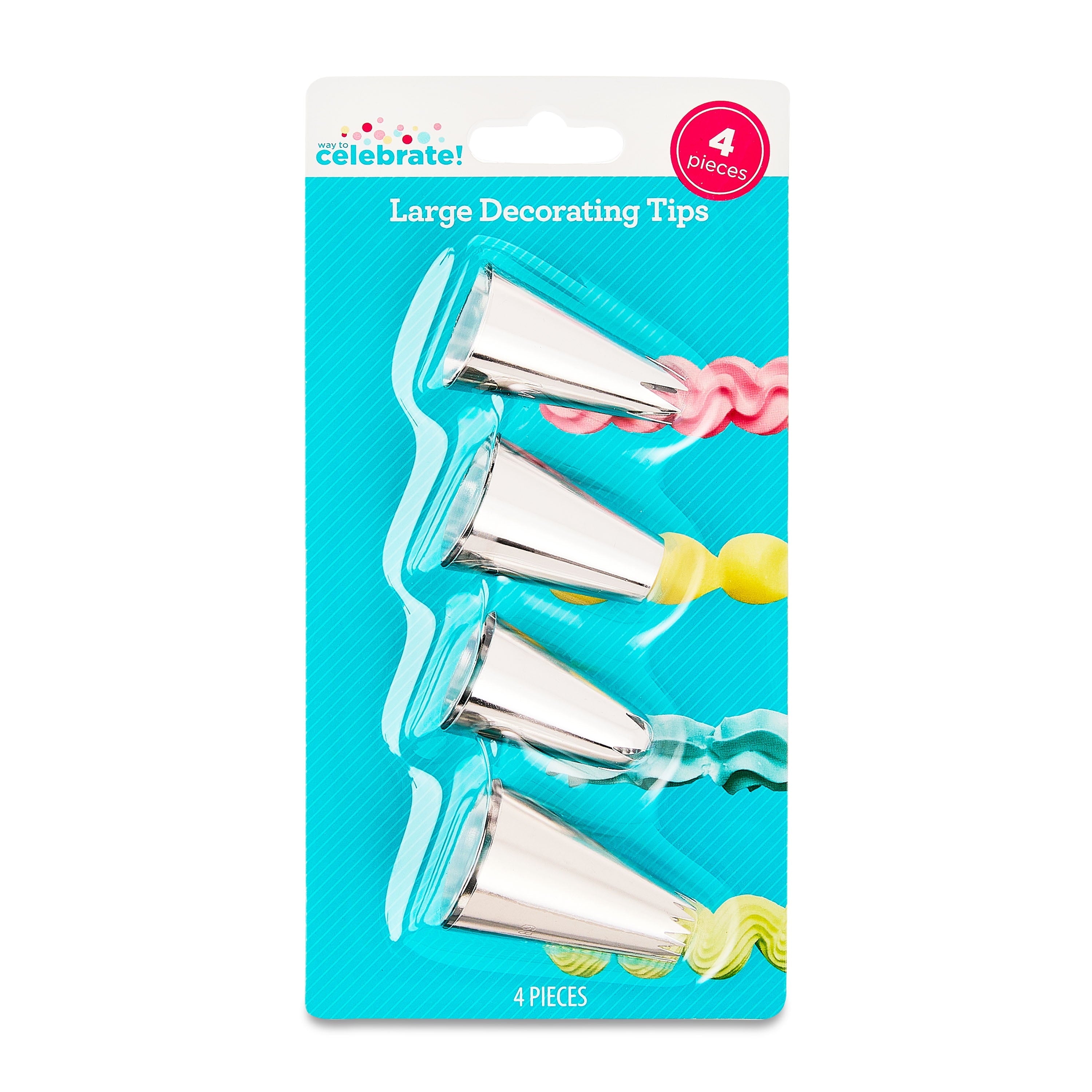 Time-Saving Large Decorating Tips, 4 Pieces - Multi-Functional Manual Food Chopper & Slicer Detail