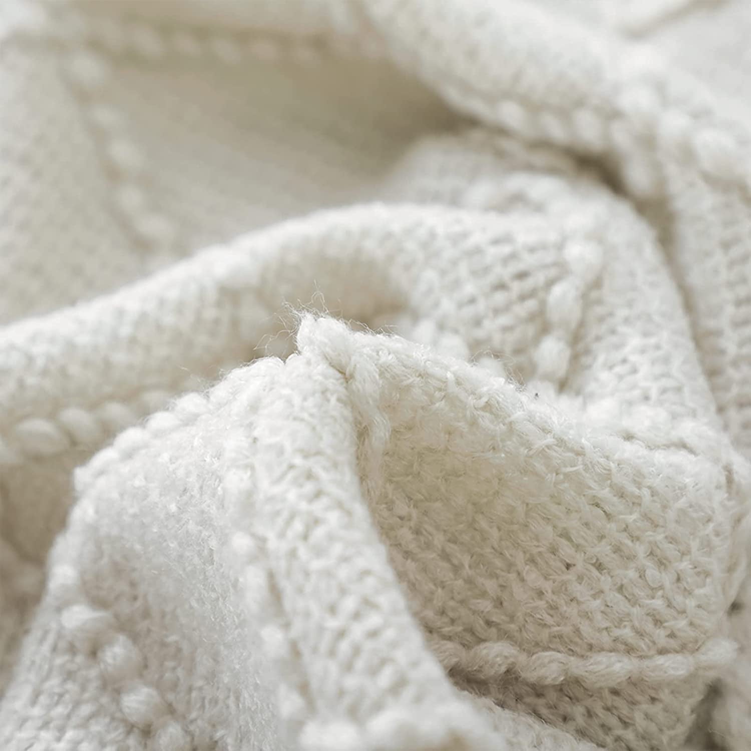 Reversible Sherpa Rhombus Beige Throw Blanket, Soft and Lightweight, 50"x 60" - Super Soft Reversible Sherpa Flannel Blanket Detail