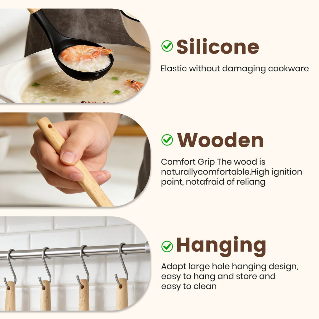 Professional Grade Silicone Cooking Utensils Set with Holder, 44 PCS Kitchen Utensils Set, Silicone Kitchen Gadgets Spatulas Set for Non... - Professional Kitchen Tool for Culinary Enthusiasts Detail