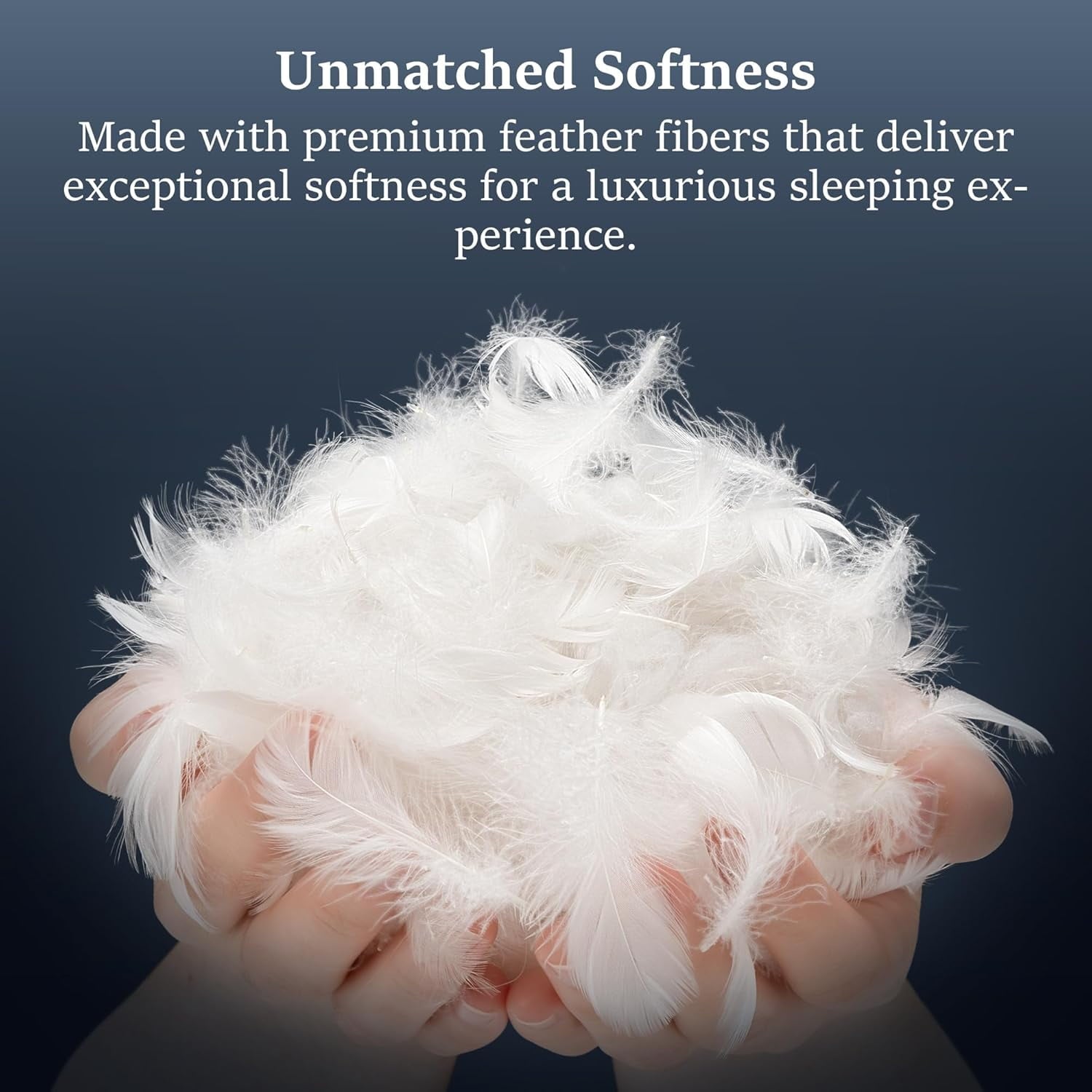 Hotel Collection Goose Feather Pillows Queen Size Set of 2, Hotel Down Bed Pillow for Sleeping,Soft 600 TC Cotton Cover - Decorative Throw Pillow Cushion for Sofa & Bed Detail