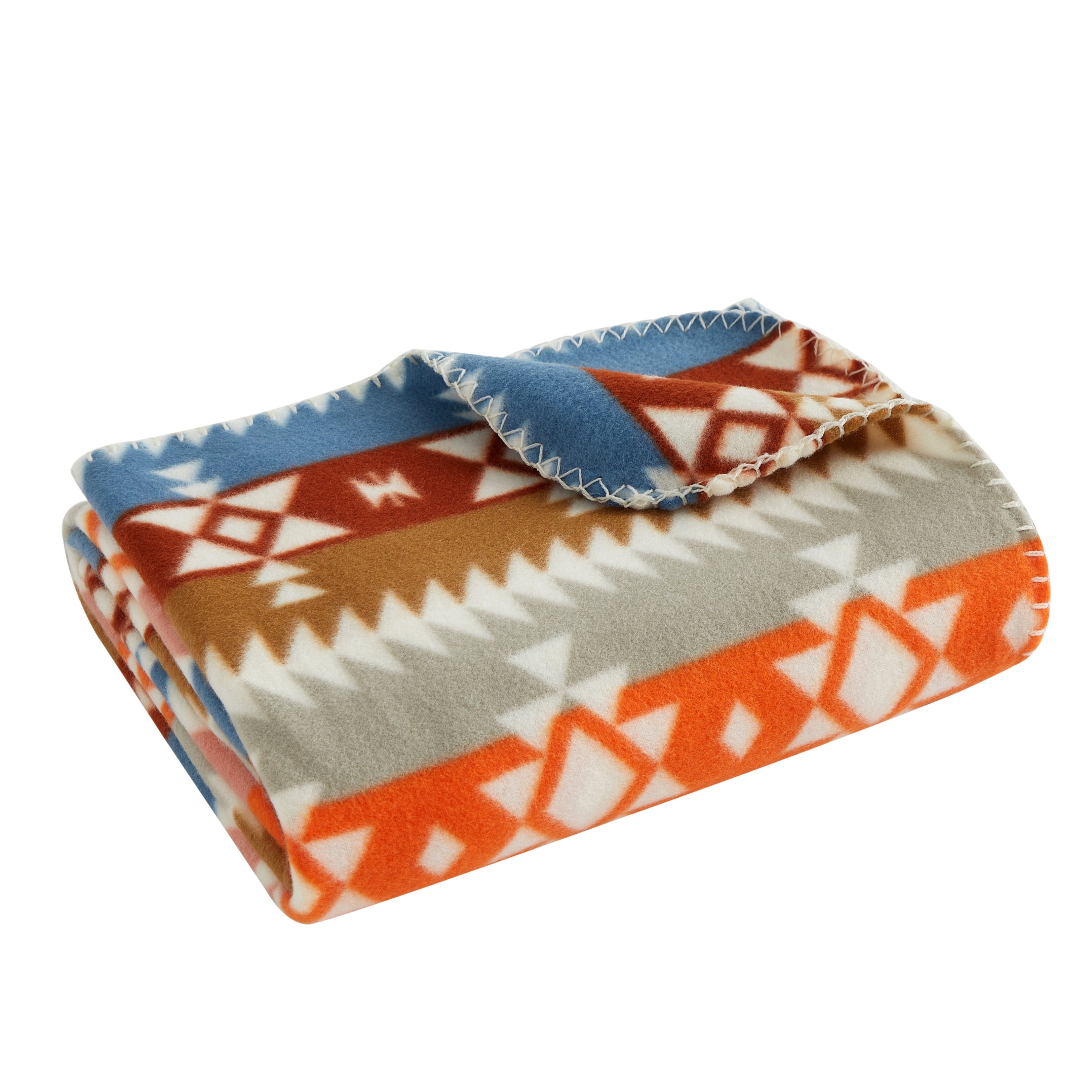 Reversible Sherpa Stripe Fleece Throw - Lightweight Plush Warm Blanket for All Seasons Detail