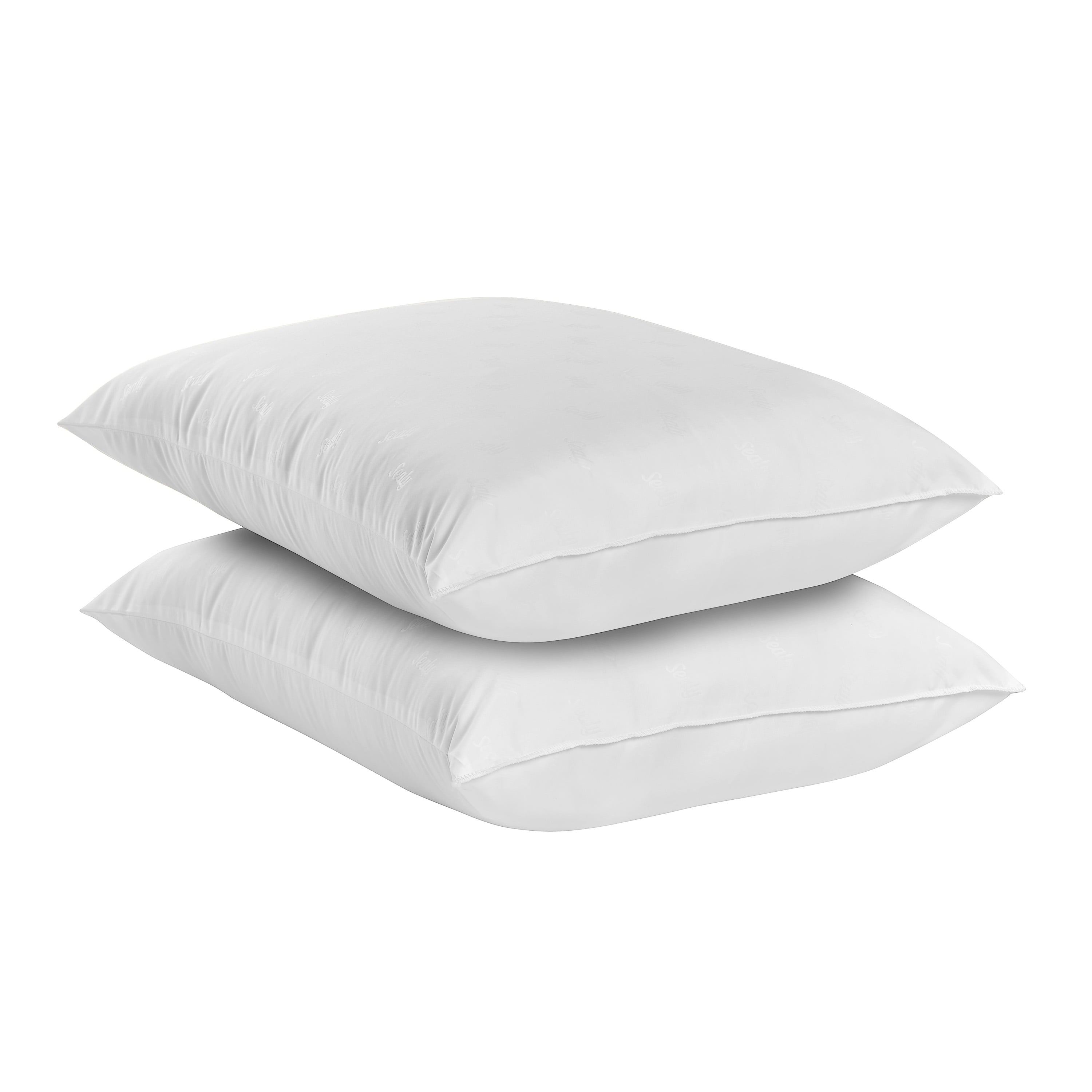 Hotel Collection Cotton Fresh Bed Pillow, S/Q, White- 2 Pack Antimicrobial Allergy Defense Fabric - Decorative Throw Pillow Cushion for Sofa & Bed Detail