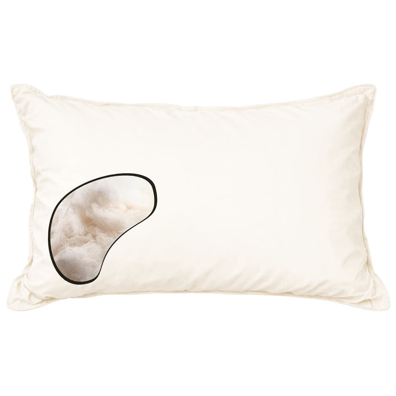 Ergonomic Memory Foam 100% Organic Cotton Pillow with Organic Cotton Cover - GOTS CERTIFIED - Adjustable Loft, Head Neck Pain Relief, Back ... - Decorative Throw Pillow Cushion for Sofa & Bed Detail