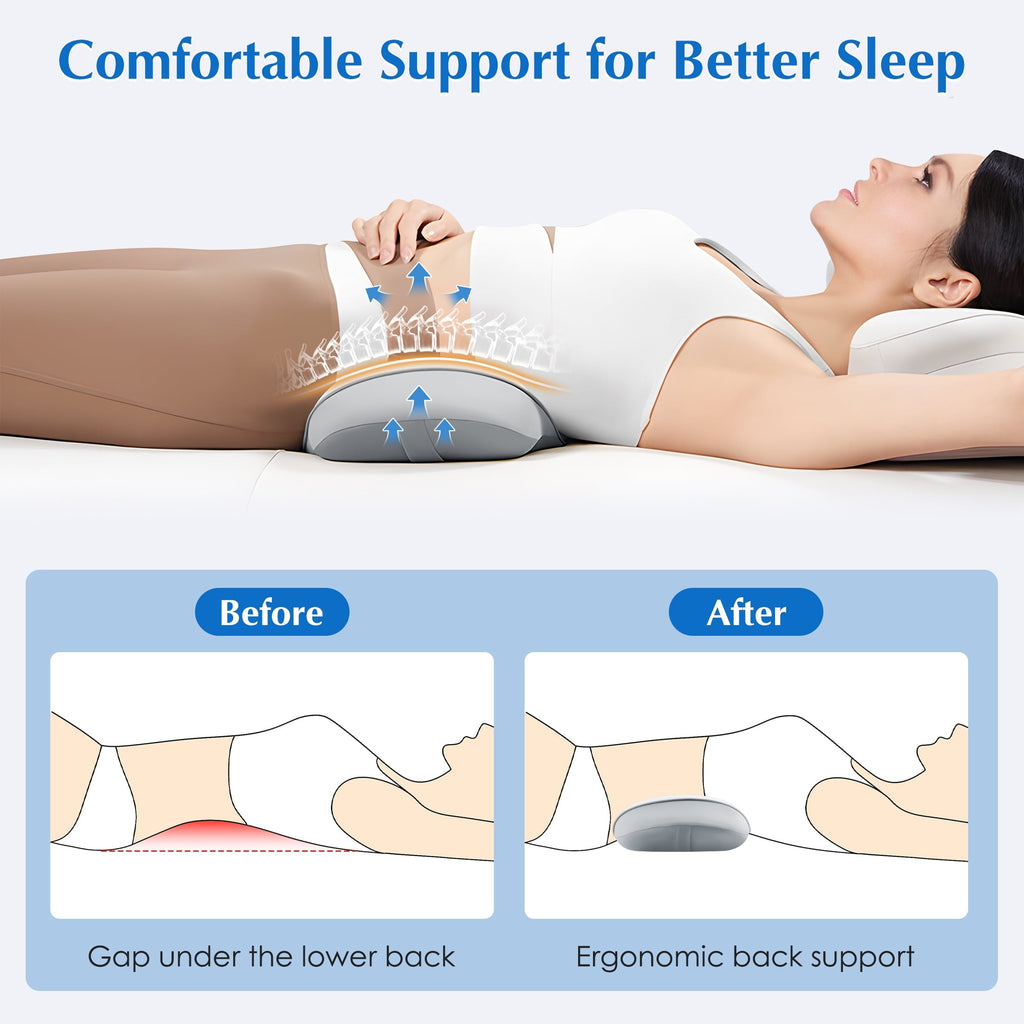 Orthopedic Support Lumbar Support Pillow for Bed Memory Foam Lower Back Pain Relief, Adjustable Waist Pillow for Sleeping & Side Sleeper... - Orthopedic Shredded Foam Bed Pillow Set Detail