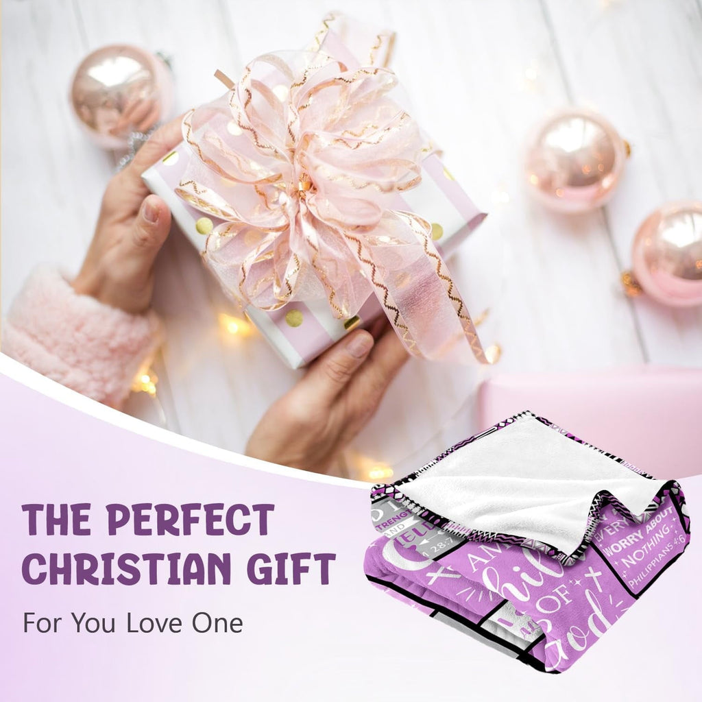 Super Soft Flannel Christian Gifts for Women - Baptism Gifts for Girl - Child of God Blanket - Inspirational Birthday Religious Catholic... - Lightweight Plush Warm Blanket for All Seasons Detail