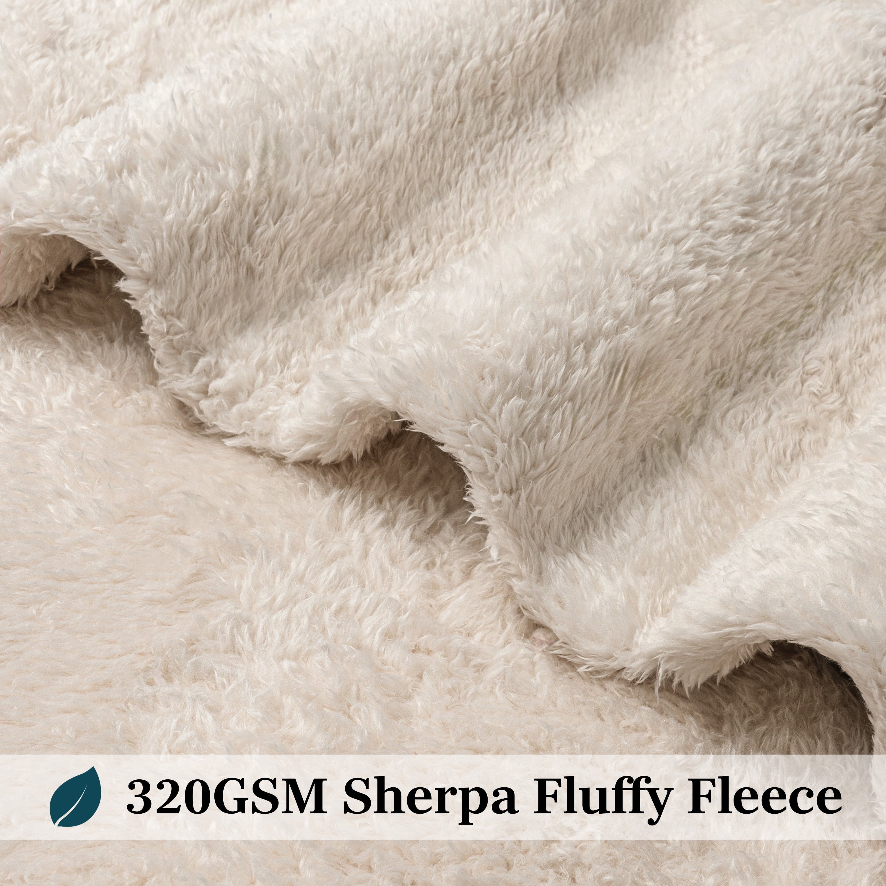 Super Soft Flannel Sherpa Throw Blanket For Couch Sofa, Cream Beige Fluffy Warm Plush Blanket for Bed, Cozy Super Soft Lightweight Throw... - Lightweight Plush Warm Blanket for All Seasons Detail