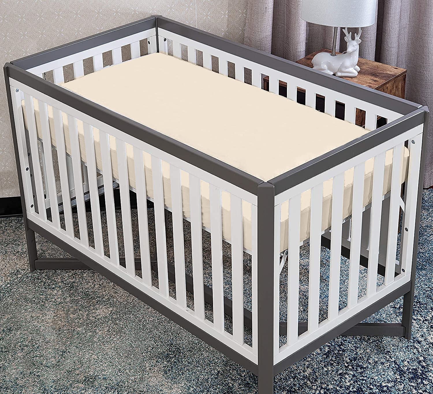 Breathable Luxury Luxurious Hotel Quality Crib Fitted Sheet – 100% Cotton – Ultra Soft, Skin-Friendly & Hypoallergenic – Deep Pocket Fi... - Luxury Bed Sheet Set with Deep Pockets Detail