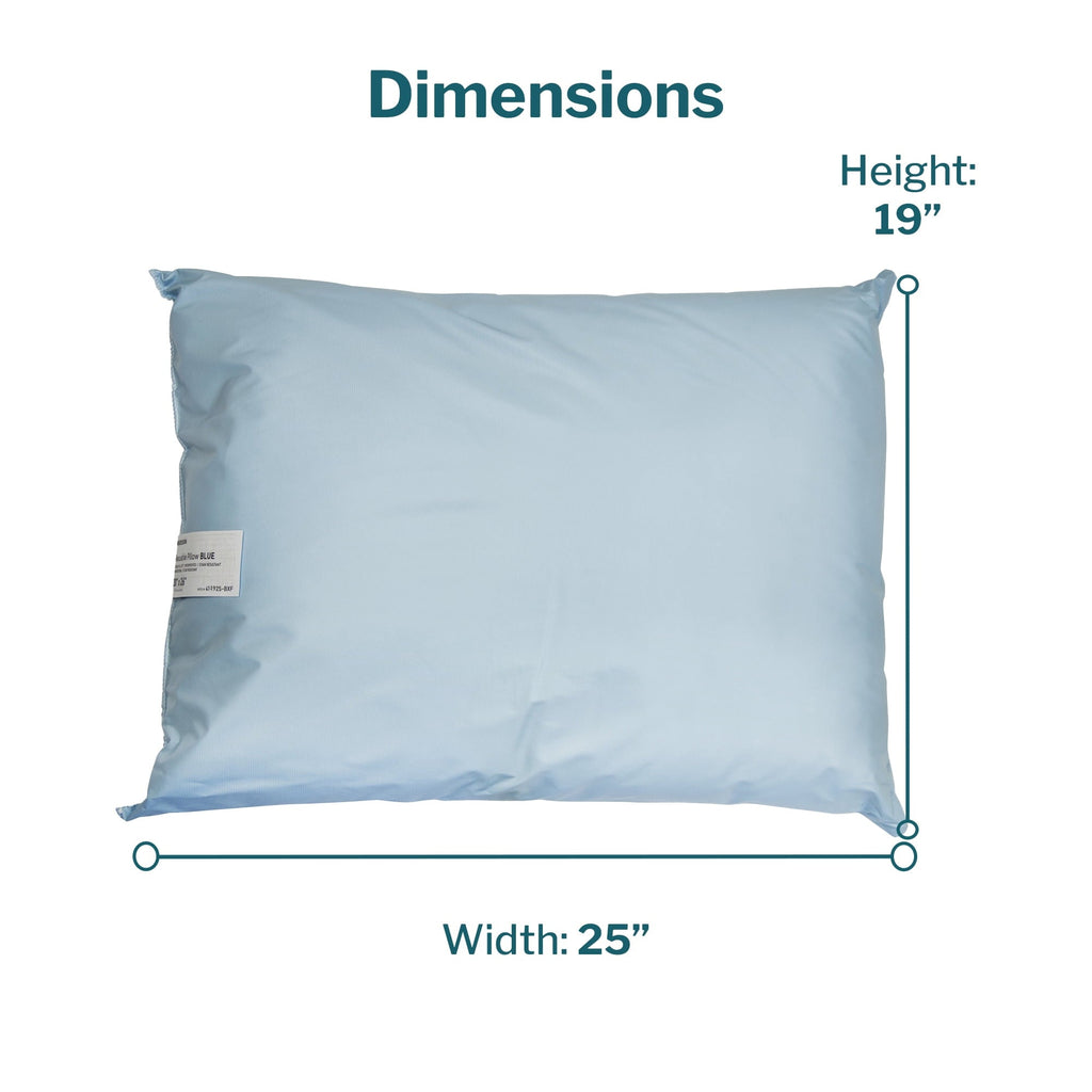 Orthopedic Support Reusable Water-Resistant Soft Polyester Fill Blue Bed Pillow, 19" x 25", 1 Ct - Decorative Throw Pillow Cushion for Sofa & Bed Detail