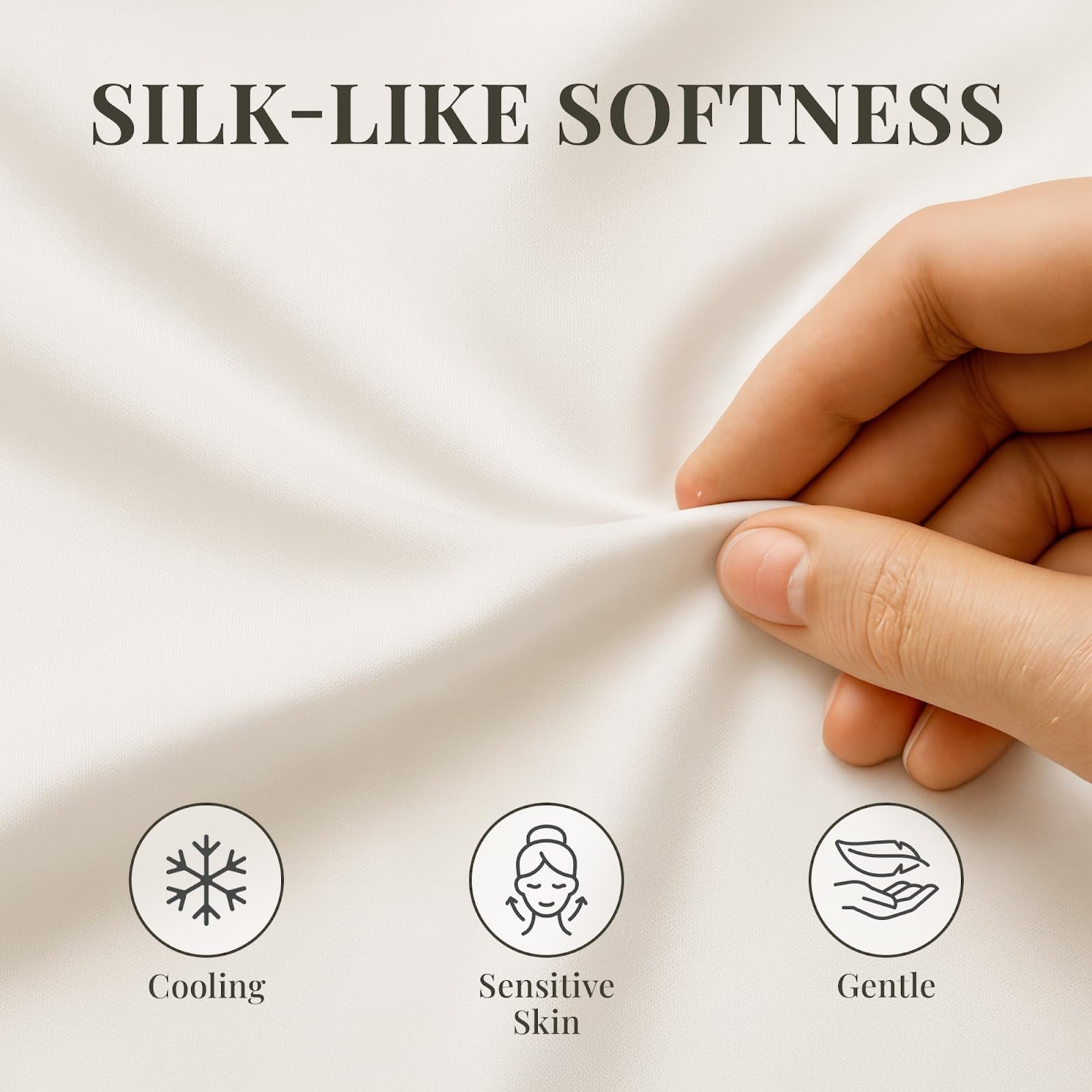 Cooling Sateen Sacred Thread Rayon Derived , 18'' Deep Pocket Cooling Sheets for Hot Sleepers, 6 PC Cooling Sheets (Queen Size - Cooling Hotel Quality Bedding Sheets and Pillowcases Detail