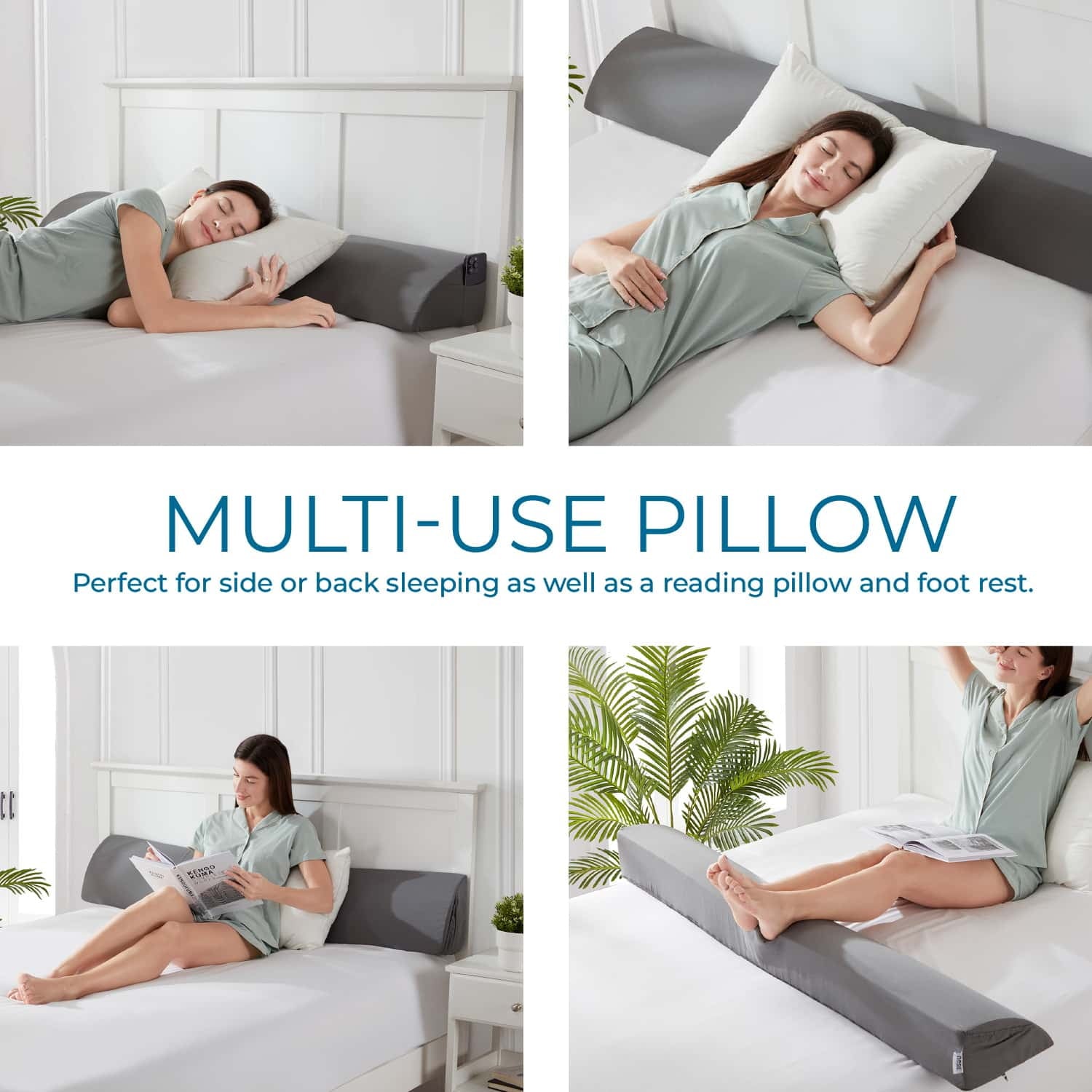 Ergonomic Memory Foam Bed Wedge Pillow for Headboard, Mattress Gap Filler Headboard Pillow, Queen Size - Ergonomic Memory Foam Pillow for Neck Pain Support Detail
