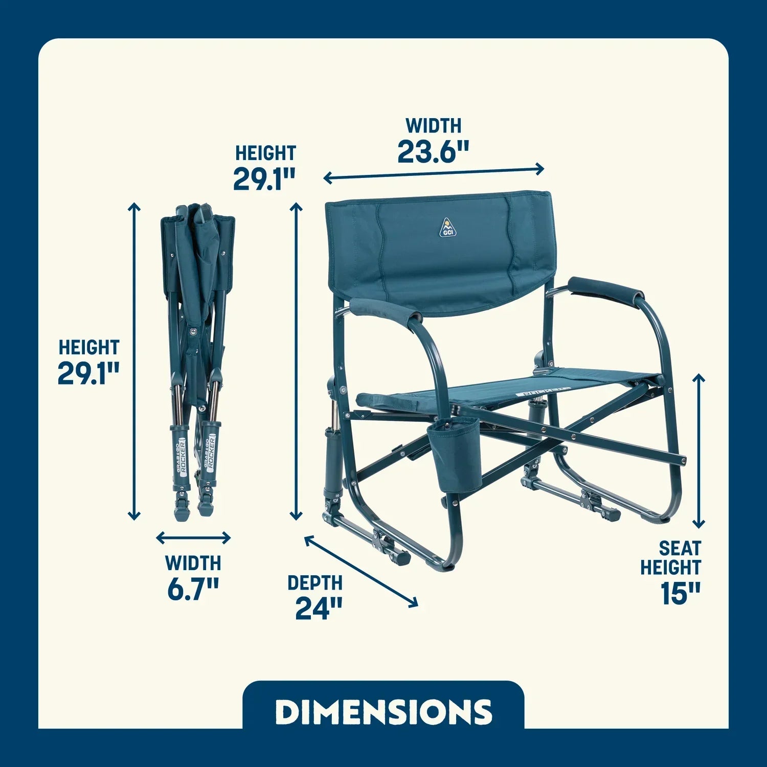 Smooth Motion Grab & Go Rocker - Choice 551 - RoadTrip Rocker Smooth Motion Camp Chair Detail