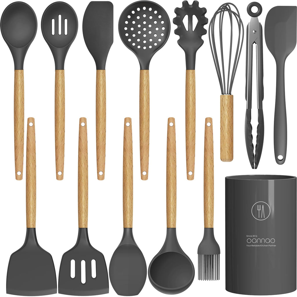Heavy Duty Silicone Cooking Utensils Set - 446°F Heat Resistant Silicone Kitchen Utensils for Cooking,Kitchen Utensil Spatula Se... - High-Precision Culinary Tool for Baking & Cooking - Default Title
