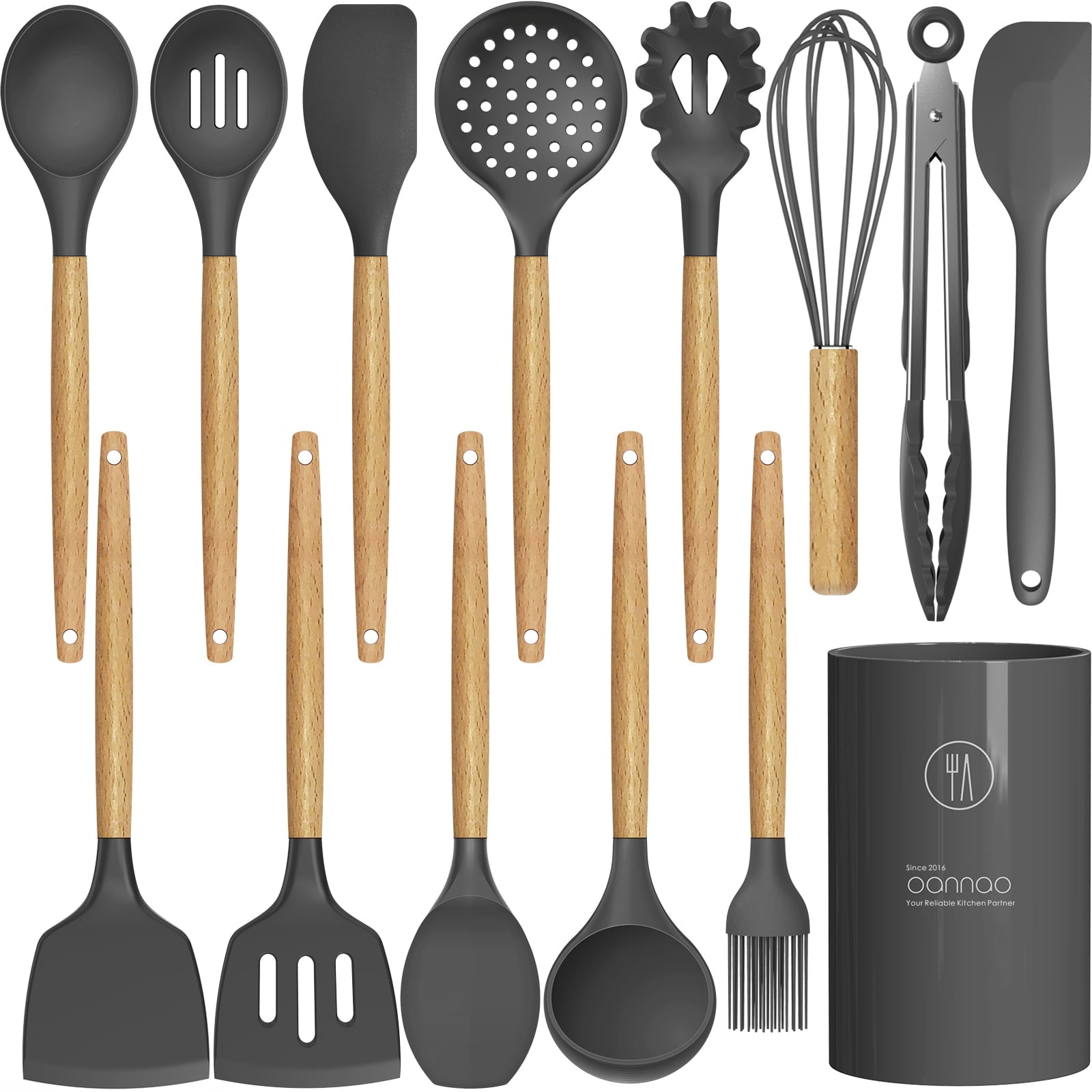 Heavy Duty Silicone Cooking Utensils Set - 446°F Heat Resistant Silicone Kitchen Utensils for Cooking,Kitchen Utensil Spatula Se... - High-Precision Culinary Tool for Baking & Cooking - Default Title