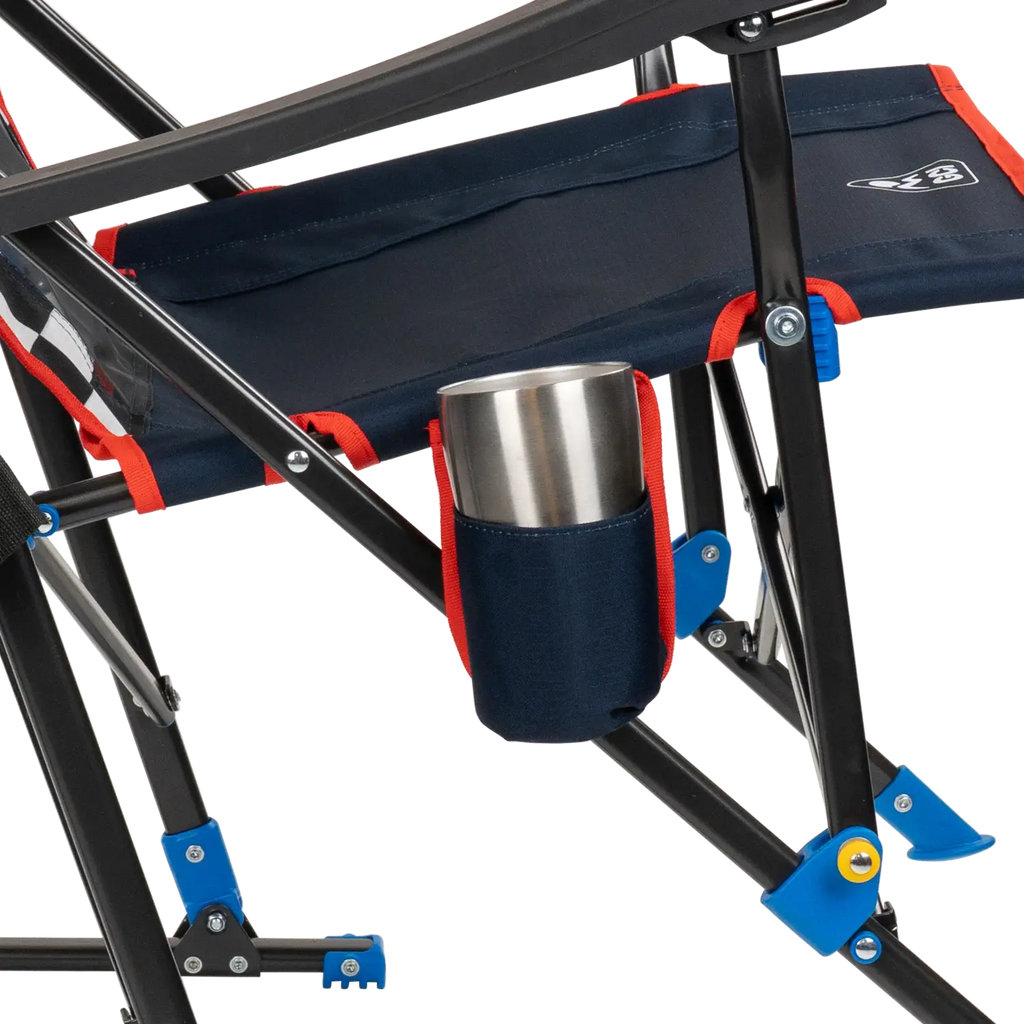 Luxury Camp RoadTrip Rocker - NASCAR For Him - Choice 453 - Freestyle Rocker Portable Outdoor Folding Chair Detail