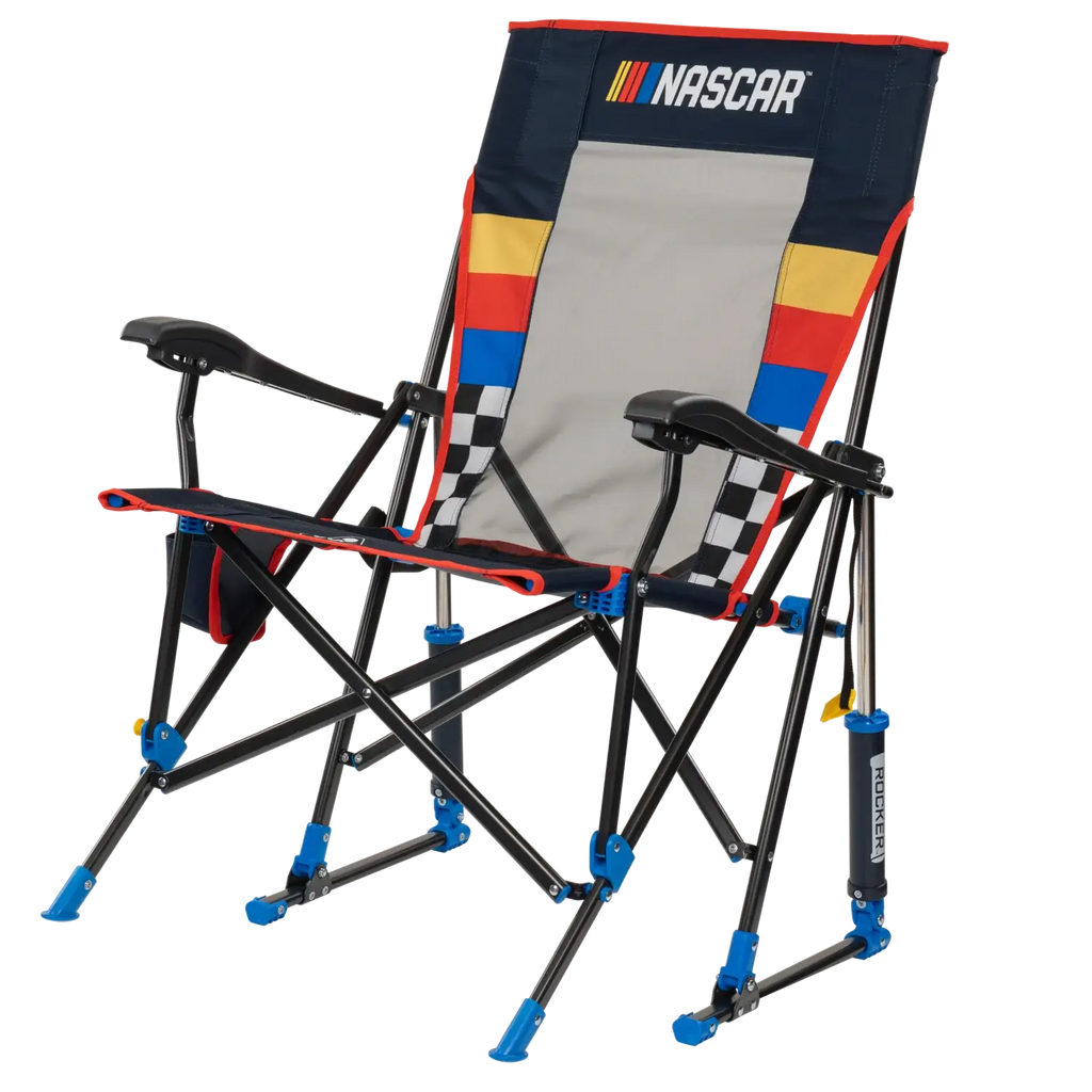 Luxury Camp RoadTrip Rocker - NASCAR For Him - Choice 453 - Freestyle Rocker Portable Outdoor Folding Chair Detail