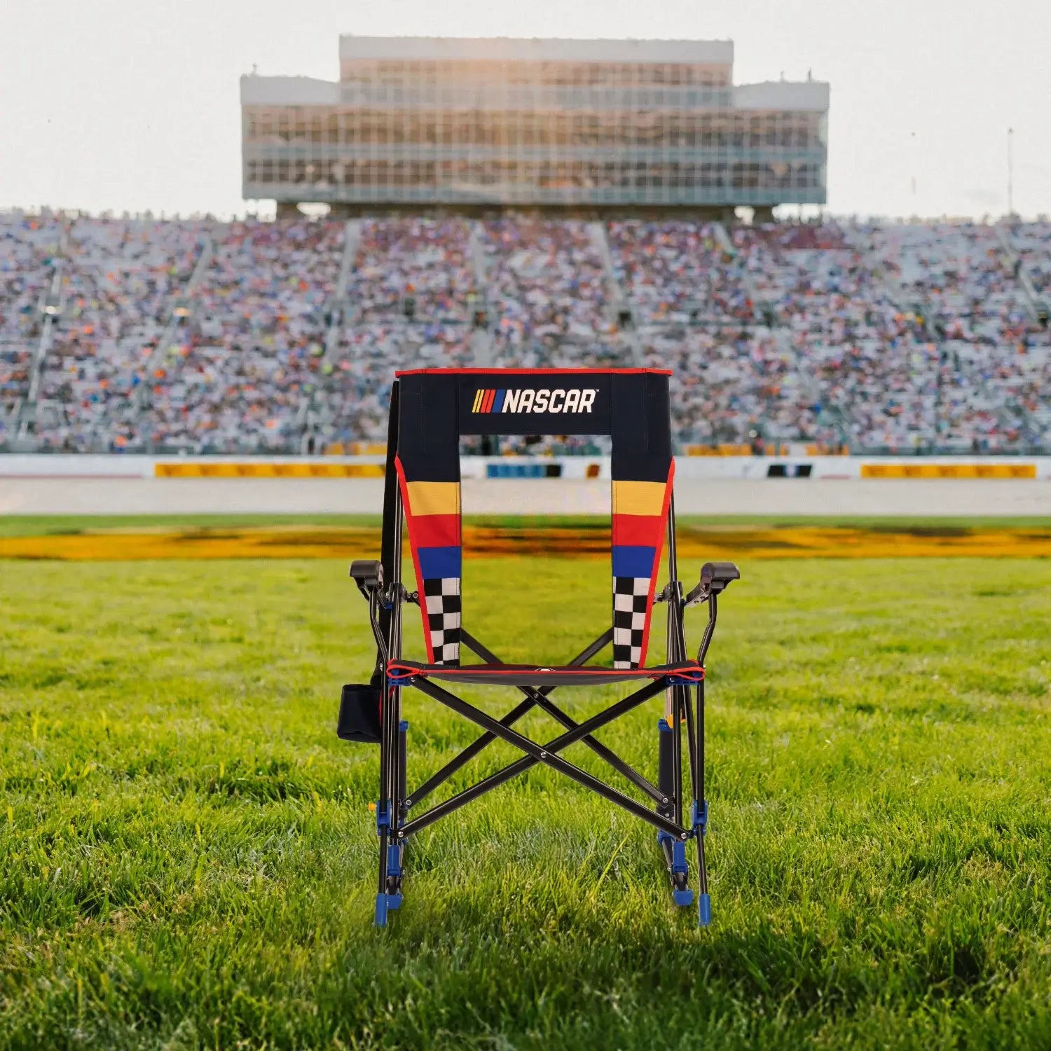 Luxury Camp RoadTrip Rocker - NASCAR For Him - Choice 453 - Freestyle Rocker Portable Outdoor Folding Chair Detail