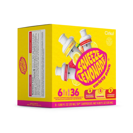 Refreshing Electrolyte Squeeze Lemonade 6-Pack Variety Pack 3TLS - Vitamin-Infused Natural Refreshing Flavor Core Detail
