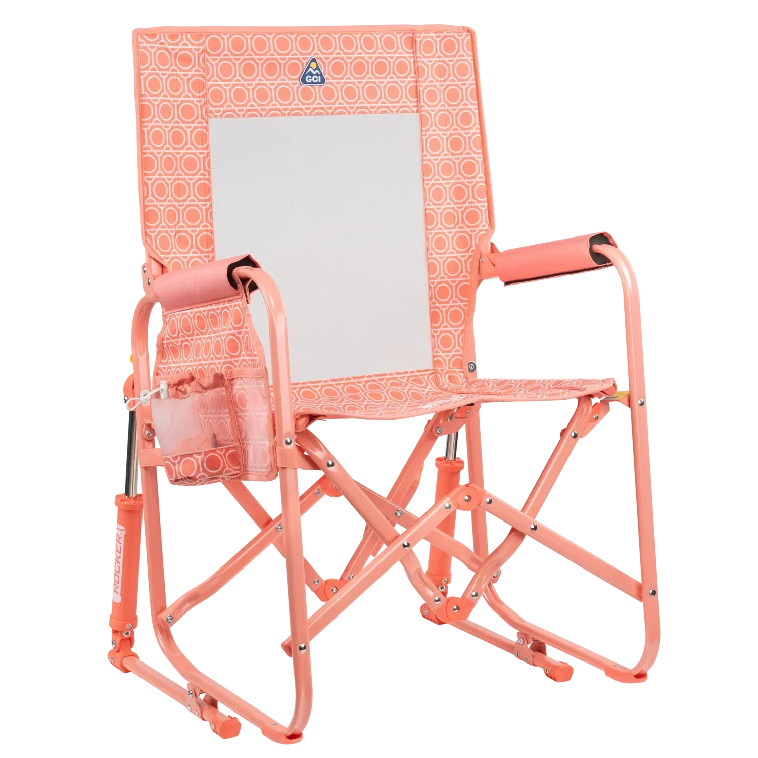Premium All-Weather Stowaway Rocker - Choice 794 - Freestyle Rocker Portable Outdoor Folding Chair - Coral Mosaic