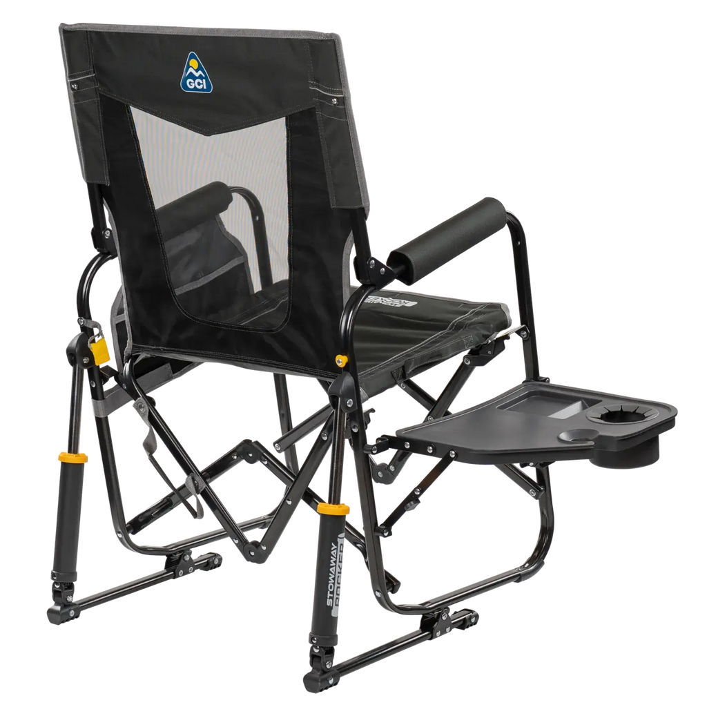 Smooth Motion Stowaway Rocker with Side Table - Choice 253 - Heavy-Duty Kickback Rocker with Beverage Holder Detail