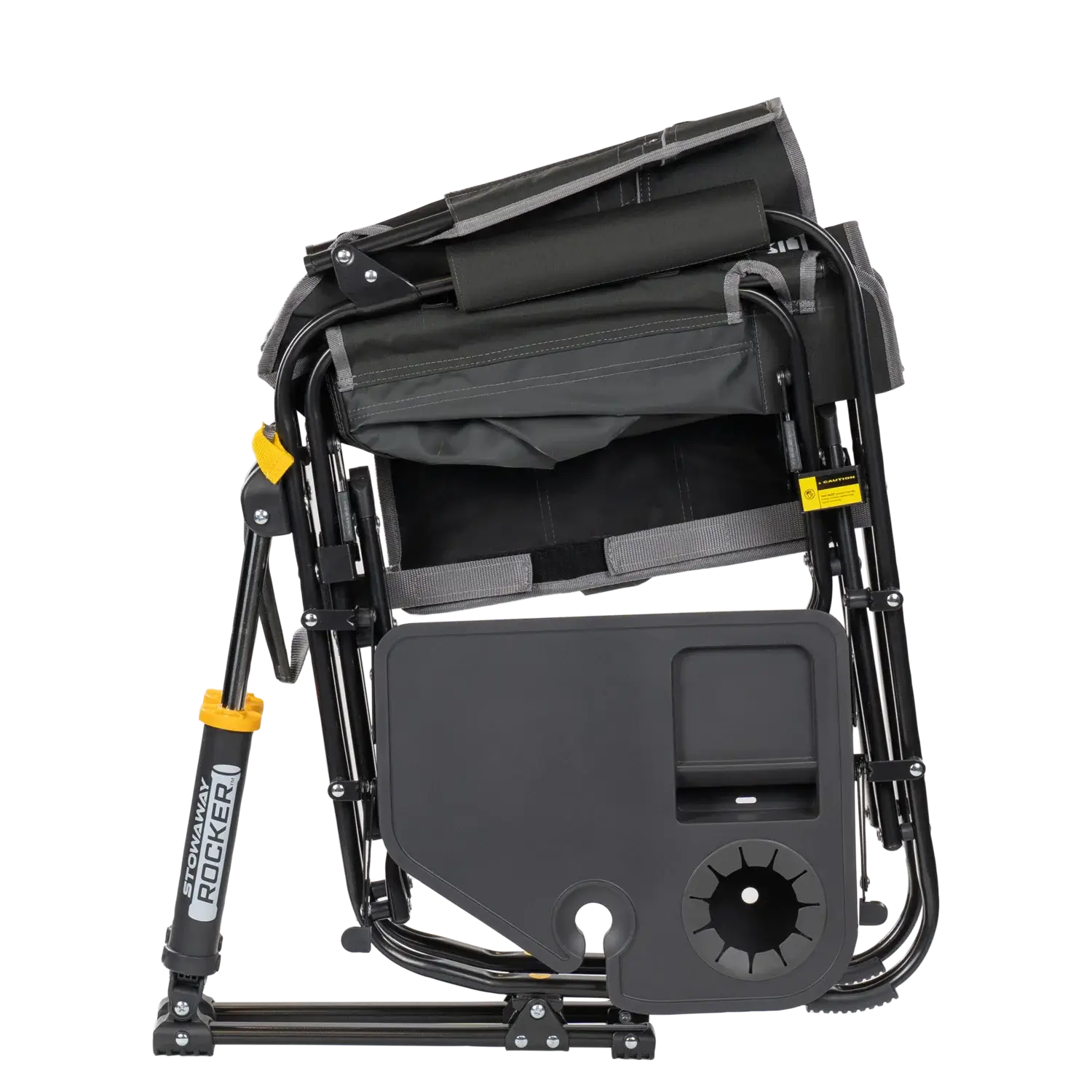 Smooth Motion Stowaway Rocker with Side Table - Choice 253 - Heavy-Duty Kickback Rocker with Beverage Holder Detail