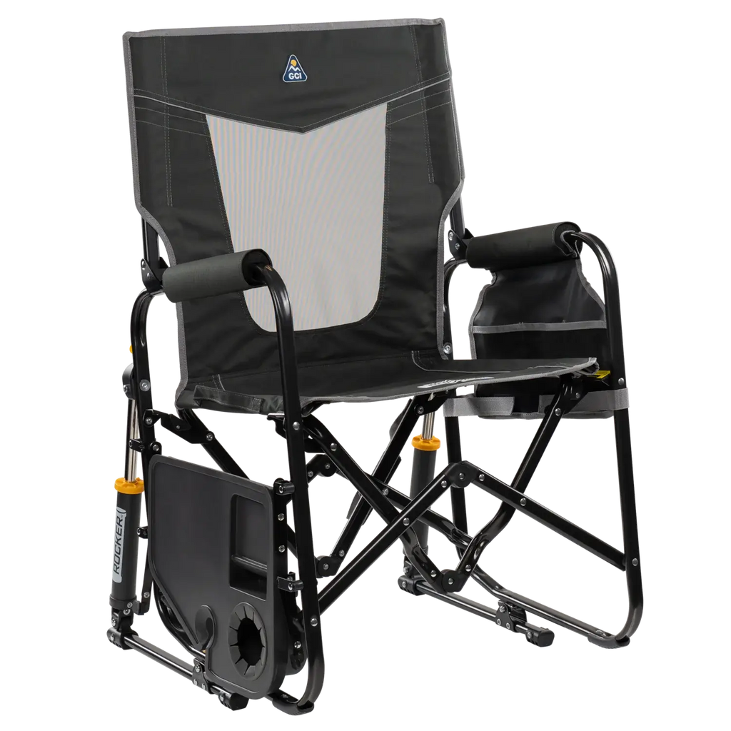 Smooth Motion Stowaway Rocker with Side Table - Choice 253 - Heavy-Duty Kickback Rocker with Beverage Holder Detail