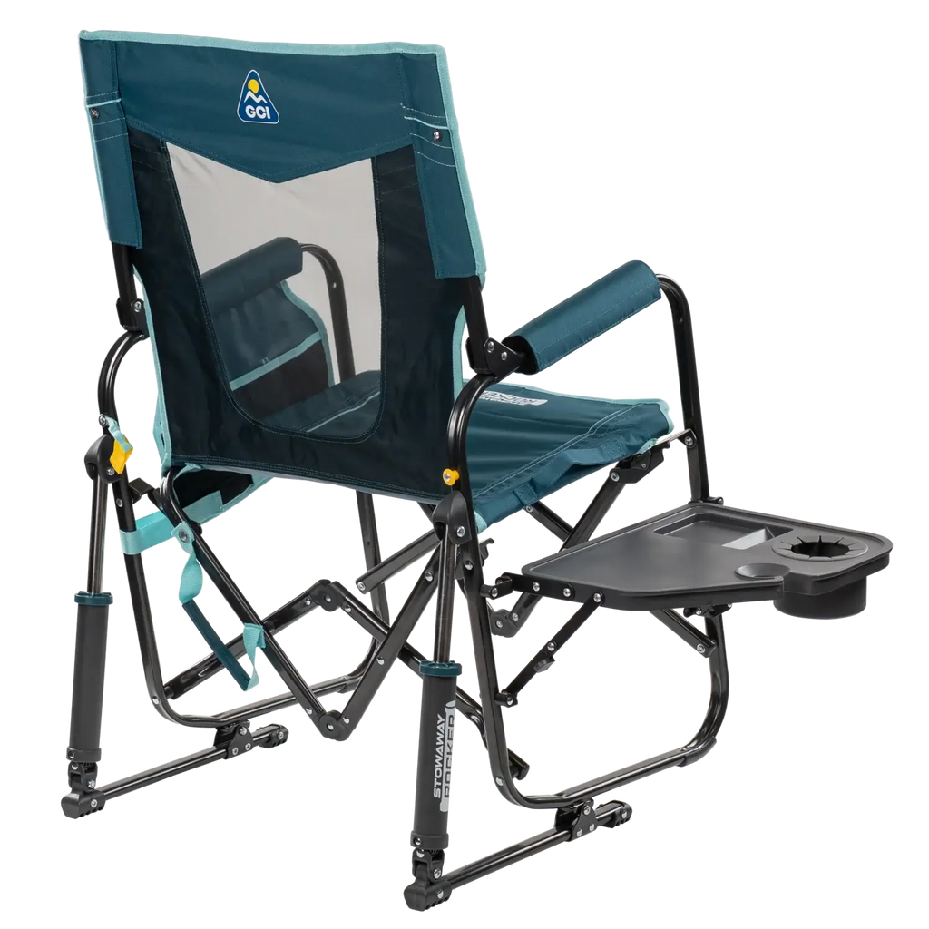 Smooth Motion Stowaway Rocker with Side Table - Choice 253 - Heavy-Duty Kickback Rocker with Beverage Holder Detail