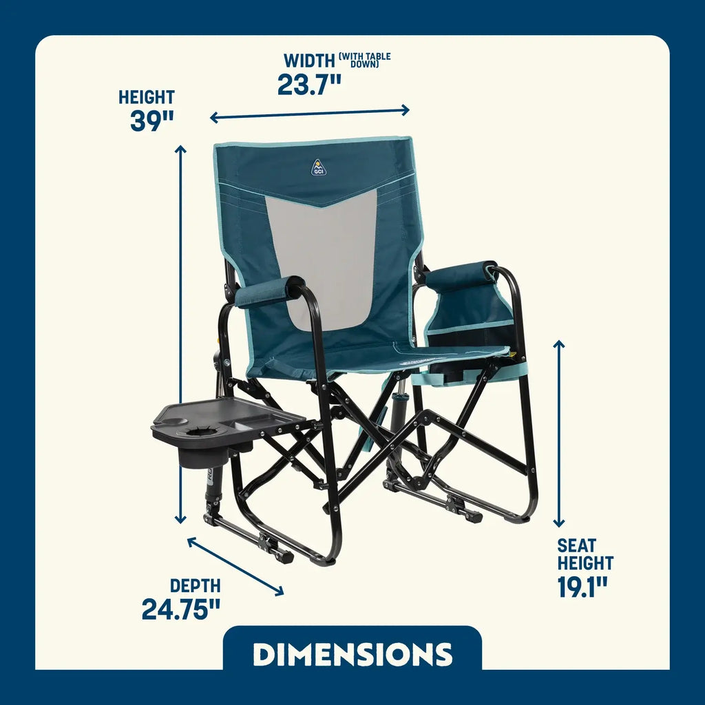 Smooth Motion Stowaway Rocker with Side Table - Choice 253 - Heavy-Duty Kickback Rocker with Beverage Holder Detail