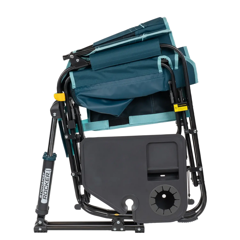 Smooth Motion Stowaway Rocker with Side Table - Choice 253 - Heavy-Duty Kickback Rocker with Beverage Holder Detail