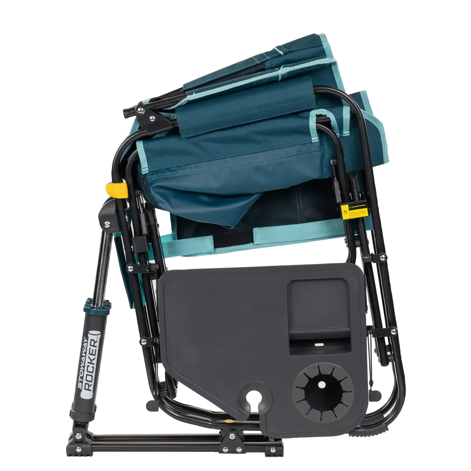 Smooth Motion Stowaway Rocker with Side Table - Choice 253 - Heavy-Duty Kickback Rocker with Beverage Holder Detail