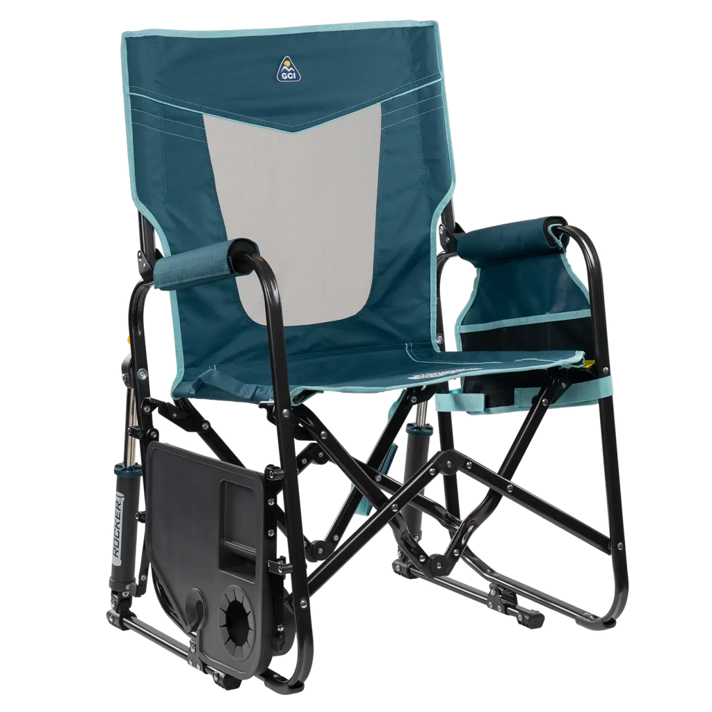 Smooth Motion Stowaway Rocker with Side Table - Choice 253 - Heavy-Duty Kickback Rocker with Beverage Holder Detail