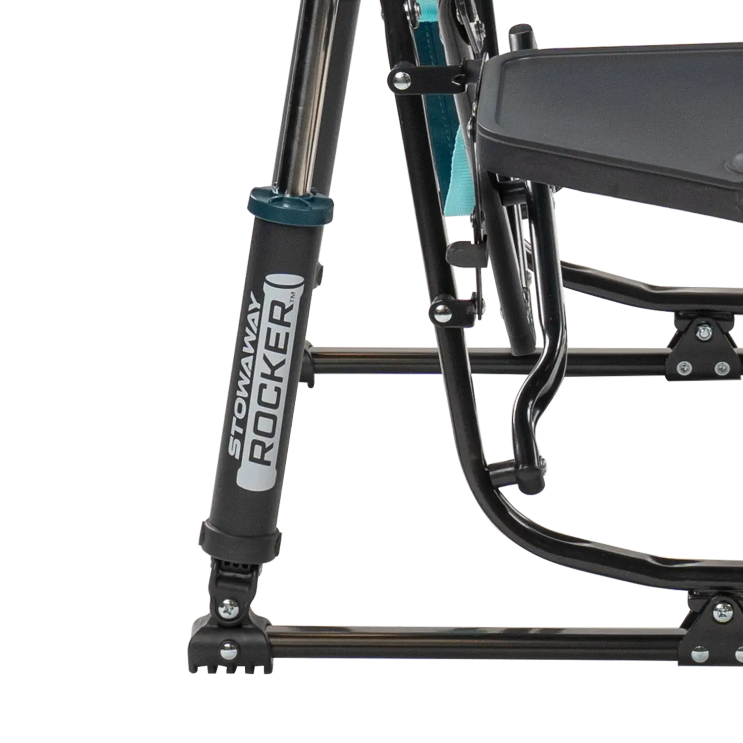 Smooth Motion Stowaway Rocker with Side Table - Choice 253 - Heavy-Duty Kickback Rocker with Beverage Holder Detail