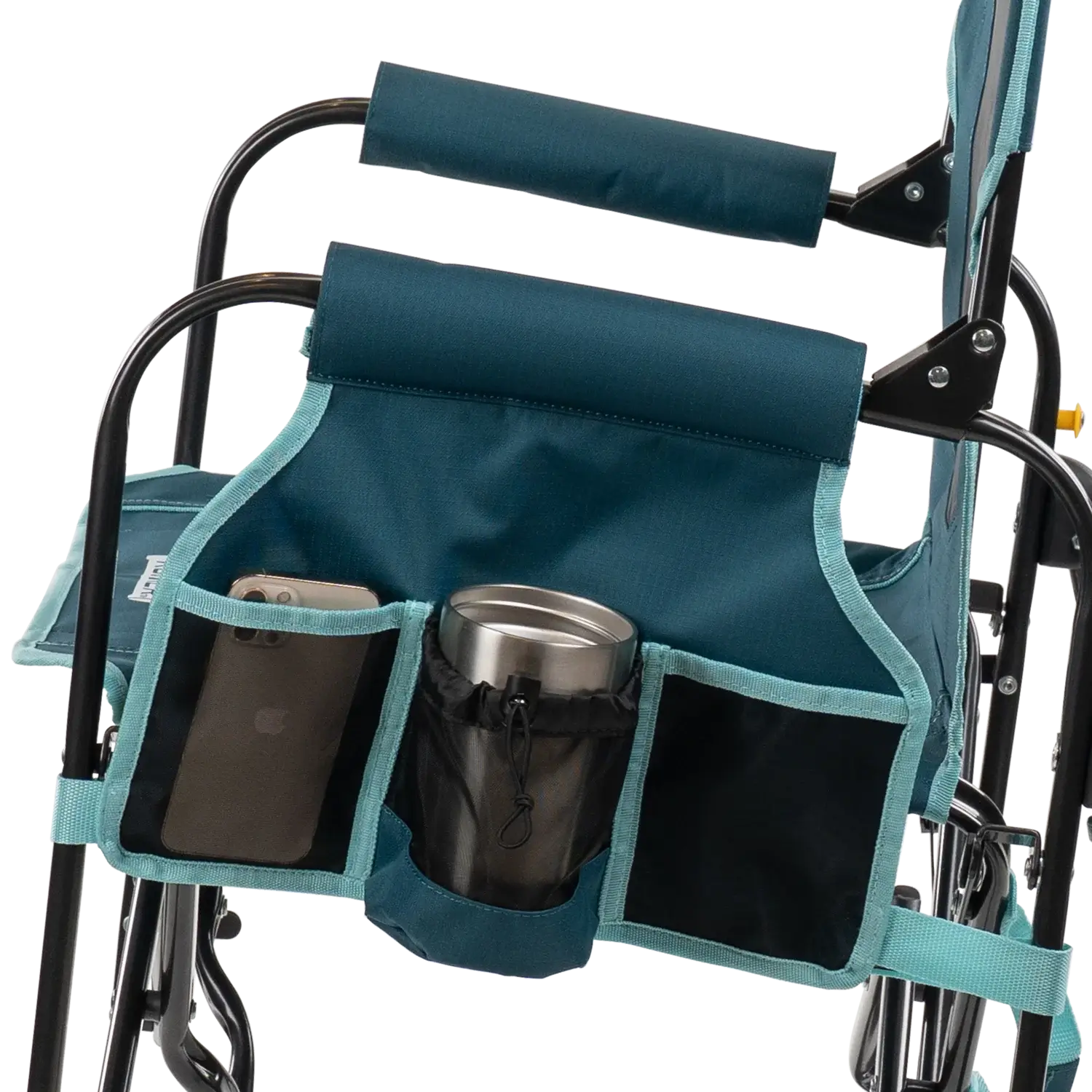Smooth Motion Stowaway Rocker with Side Table - Choice 253 - Heavy-Duty Kickback Rocker with Beverage Holder Detail