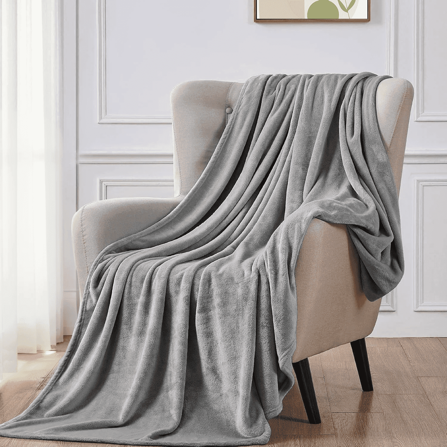 Super Soft Flannel Twin Size Blanket for Bed, 60x80inch Super Cozy Soft Bed Blanket for Sleep Snap, Lightweight Reversible Blankets and ... - Cozy Fleece Throw Blanket for Couch & Bed - Default Title