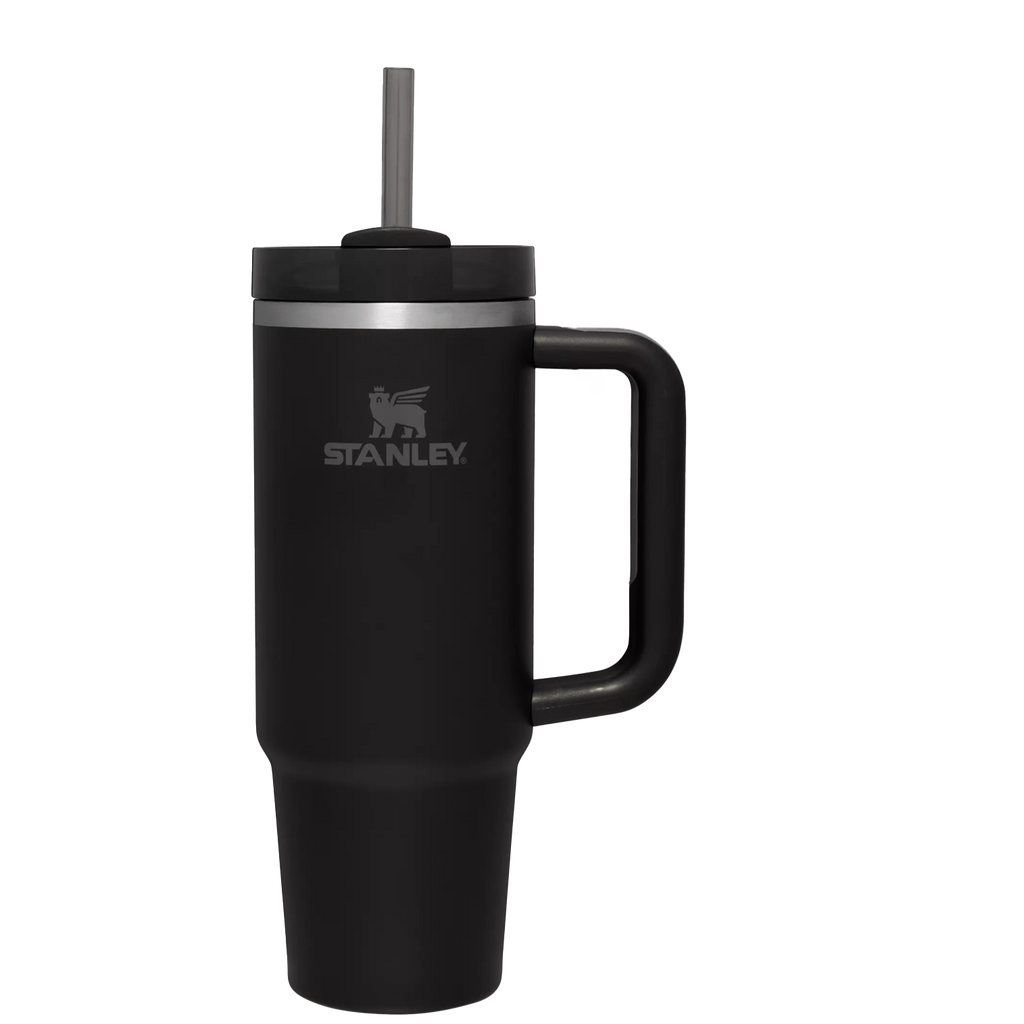 Splash-Resistant FlowState The Quencher H2.0 Flowstate Tumbler  | Stanley Create D332L - Premium Stainless Steel Straw Cup for All-Day Hydration - Black