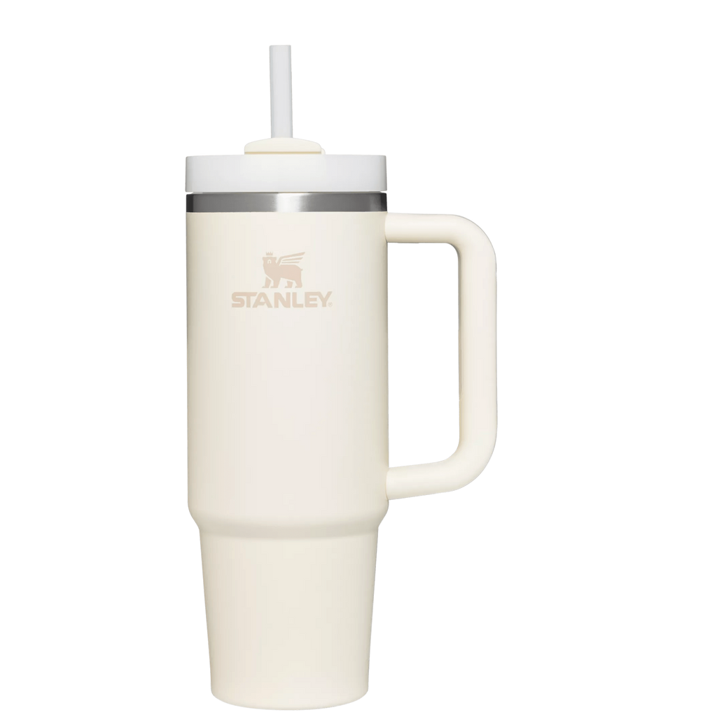 Car-Cup Friendly The Quencher H2.0 Flowstate Tumbler | Stanley Create D331C - Premium Stainless Steel Straw Cup for All-Day Hydration - Cream