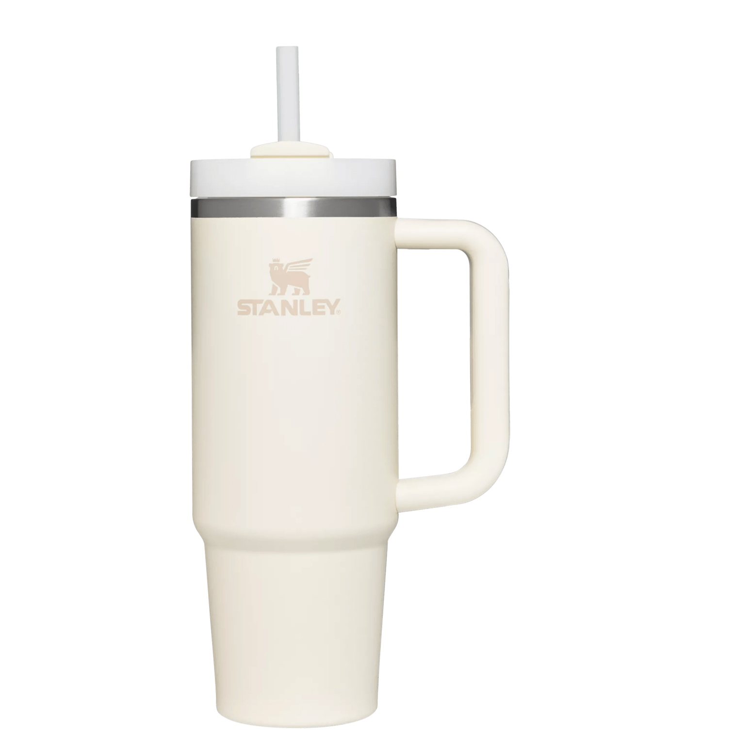 Car-Cup Friendly The Quencher H2.0 Flowstate Tumbler | Stanley Create D331C - Premium Stainless Steel Straw Cup for All-Day Hydration - Cream